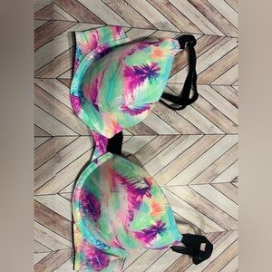 🌴 Victoria’s Secret PINK Neon Tropical Leaves Bra